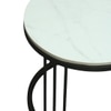 Metalform Round Metal Nesting Coffee Table Set Black Finish White Porcelain Top Set Of 2