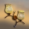 Devansh Metal Electric Wall Light in Gold Colour with Multi Shade Count of 2 Lights