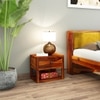 Stanfiled Solid Wood Bedside Table in Honey Finish