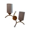 Devansh Metal Electric Wall Light in Gold Colour with Grey Shade Count of 2 Lights