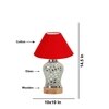 Devansh Conical Red Cotton Shade Lamp With Wood & Mosaic Glass Base For Decoration/Office/Home/Gifting/Study For Decoration/Office/Home/Gifting/Study -(10X10X14.5) Inches -A