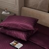 Stoa Paris Satin Comforter King Size with 2 Pillow Covers, 300TC Comforter Set Covers, Burgundy Bliss