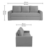 Clevam 3 Seater Pull Out Sofa cum Bed  in Grey Colour