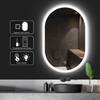 Oblong LED Mirror with Backlit Edge for Modern
