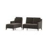 Abbey Sectional Sofa (Colour : Smoke Grey, Cushion : Hard, Seater : Left Aligned 2 Seater + Left Aligned Chaise)