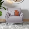 Jonas 1 Seater Leatherette Sole in Oyster Grey Colour
