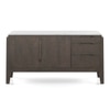 Lunar Solid Wood and Carrara White Marble Sideboard In Danish Walnut Finish