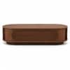 Orla Oval Sheesham Wood Grooved Coffee Table in Walnut Finish