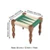 Hamilton Sheesham Wood Vintage 3 Seater Maachi Balcony Bench with 2 Stools in Green and White