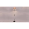 Kai Grey Fabric Floor Lamp with Black Iron Base