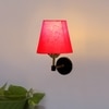 Devansh Metal Electric Wall Light in Black Colour with Red Shade Count of 1 Light