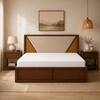 Shilp Solid Wood Comfort Queen Bed Box Storage Provincial Teak Finish Mattress 60 x 78 Inches