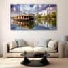 The Castle Decor Kerala Boat Wall Painting Wooden Framed 27x48 Inch (Style 1)