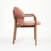 Cotton Solid Wood Dining Chair in Brown Colour