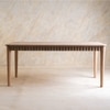 Dune Solid Wood Six Seater Dining Table Set in White Colour