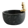 Marble Nut candy  Bowl Brass Teddy embedded