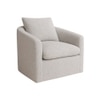 Oxford Boucle Fabric Lounge Chair in White Colour