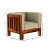 Prashiv 3+1+1 Seater Wooden Sofa (Creame Colour, Honey Finish)