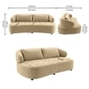 Henry Velvet 3 Seater Sofa Beige Color