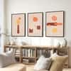 The Castle Decor Boho Abstract Botanical Wall Art Set of 3 Design 6 11x17 Inch