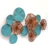 W-Blue Abstract Metal Wall Decor in Multicolor Set of 1