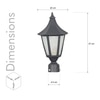 Sennen Coastal Outdoor Gate Pillar Light In Black Finish