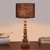 Devansh Brown Jute   Table Lamp With  Wood Natural Base (7X7X21.25 Inches)-17