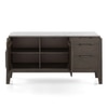 Lunar Solid Wood and Carrara White Marble Sideboard In Danish Walnut Finish