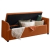 Sibol Leatherette  2 Seater Ottoman Bench with Storage  in Tan Color