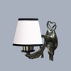 Devansh Metal Electric Wall Light in Antique Gold Colour with White & Black Shade Count of 1 Light