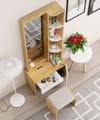 Hexa Red Wooden Dressing Table in Giant Wood and Frosty White Colour