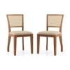 Reed Solid Wood Dining Chair Set Of 2 In Finish Amber Walnut And Colour Macadamia Brown Hopsack Weave