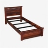 Zvya Solid Wood Single  Size Upholstered Bed Without Storage (Honey Finish)