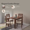 Zella Solid Wood Dining Chair Set Of 2 In Teak Finish With Wheat Brown Colour Fabric