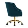Doe Buck Clemence Modern Teal Tufted Velvet Office Chair