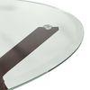 Wesley - Dalla 4 Seater Round Glass Top Dining Table Set (Colour- Grey , Finish- Dark Walnut)