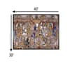 Yellow Blue Tanjore Painted Framed Canvas Wall Prints Canvas Wall Prints Set of 2 Multicolor Matte