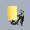 Devansh Metal Electric Wall Light in Antique Gold Colour with Yellow Shade Count of 1 Light