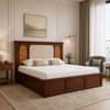 Virasat Solid Wood Comfort King Bed Hydraulic Storage Provincial Teak Finish Mattress 72 x 78 Inches