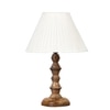 Devansh Off-White Cotton Vintage Straight Pleated   Lamp With Wood Base  (12X12X17)