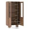 Olen Solid Wood Display cum Bookshelf In Amber Walnut Finish