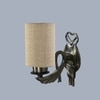 Devansh Metal Electric Wall Light in Antique Gold Colour with Beige Shade Count of 1 Light