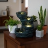Green Fiber Glass Rock Carvern Indoor Water Fountain