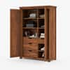 Claire Solid Sheesham Wood 2 Door Wardrobe In Rustic Finish