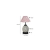 Emelia Multicolor cotton Glass Table lamp with Iron Base