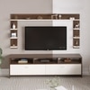 Bluewud Mannsae Plus Engineered Wood Tvcabinet In Brown Maple & White Finish