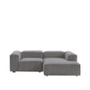 Elegantedge Wood Left Aligned 2-Seater With Upholstery Non Storage Sofa In Grey Colour
