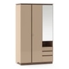 Sydney 3 Door Wardrobe in Beige High Gloss Finish
