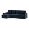 Apollo Compact Sofa (Colour : Cobalt, Cushion : Hard, Back Type : High Back, Seating Capacity : Left Aligned 3 Seater + Left Aligned Chaise + Ottoman)