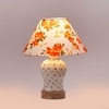 Devansh Conical Multi Cotton Shade Lamp With Wood & Mosaic Glass Base For Decoration/Office/Home/Gifting/Study For Decoration/Office/Home/Gifting/Study -(10X10X14.5) Inches -A